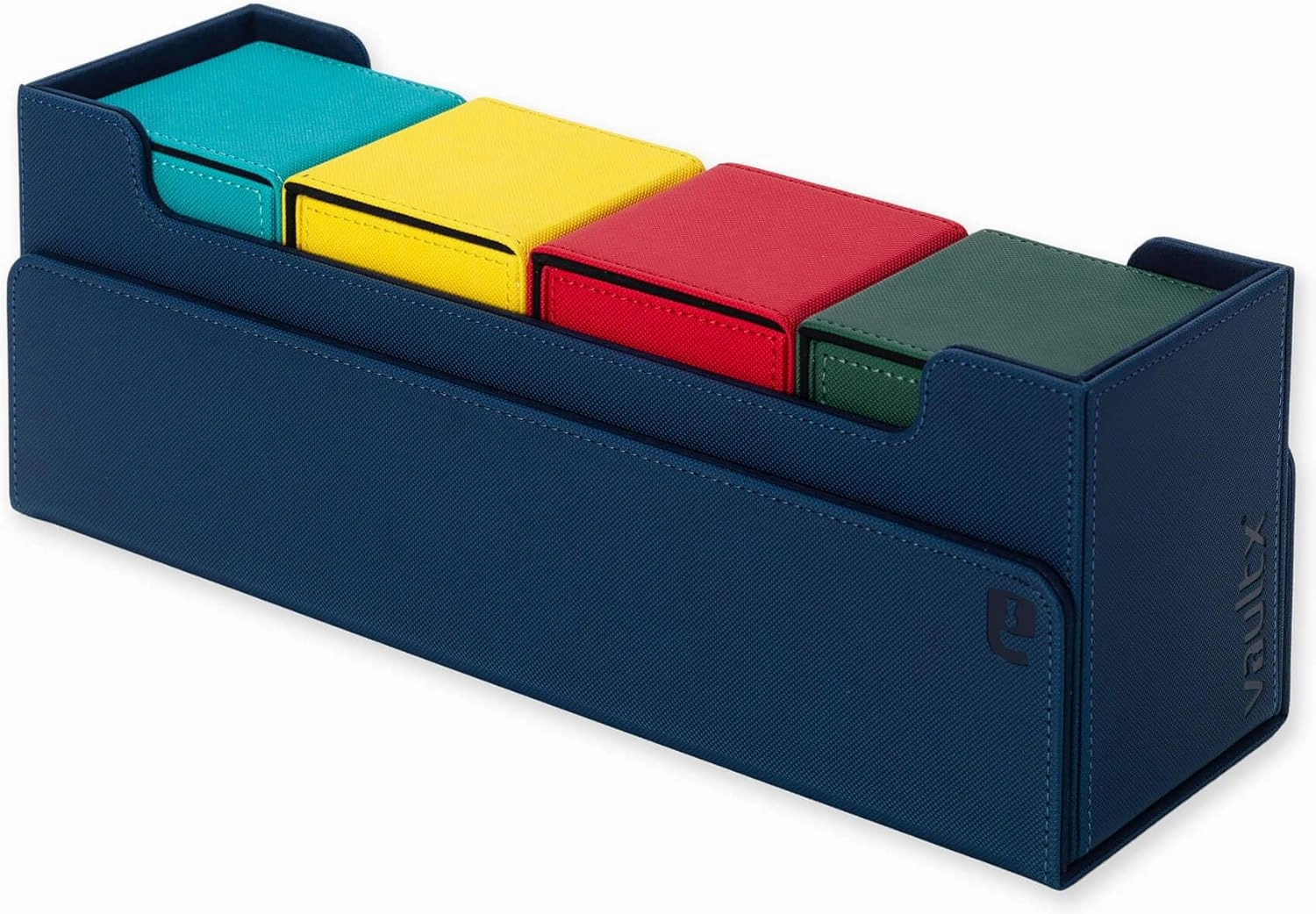Vault X Trading Card Storage Box, Premium Exo-Tec Material, Detachable Magnetic Lid, Dividers & Foam Fillers, Organise Deck Boxes, Toploaders, Sleeved Cards, for Collectible Games, Sports, TCG (Blue)
