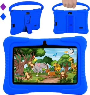 Veidoo Kids 7" Android Tablet PC, 2GB RAM, 32GB ROM, Safety Eye Protection, WiFi, Dual Camera, Games, Parental Control APP, Silicone Case (Dark Blue)