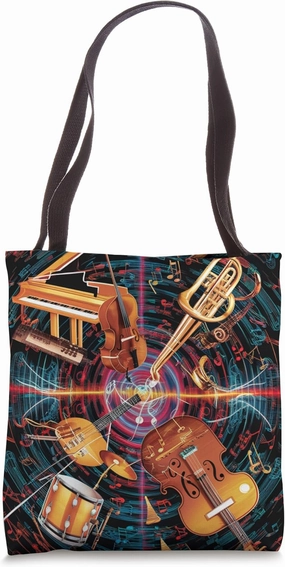 Vibrant Symphony of Instruments Tote Bag