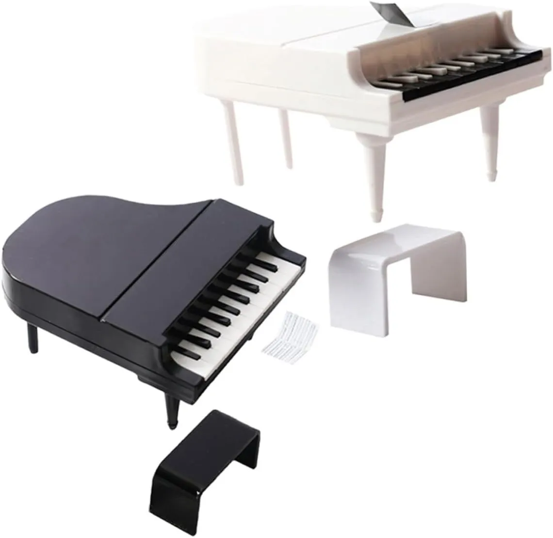 VICASKY Mini Piano Model for Doll House Miniature Musical Instrument Decorative Mini House Piano Furniture 2 Sets
