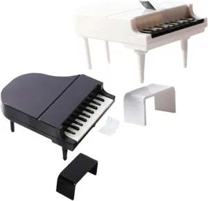 VICASKY Mini Piano Model for Doll House Miniature Musical Instrument Decorative Mini House Piano Furniture 2 Sets