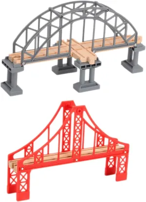 VICASKY Train Track Bridge Fun Bridge Toy 2pcs Round Polished Surface Bridge Models for Boys and Girls