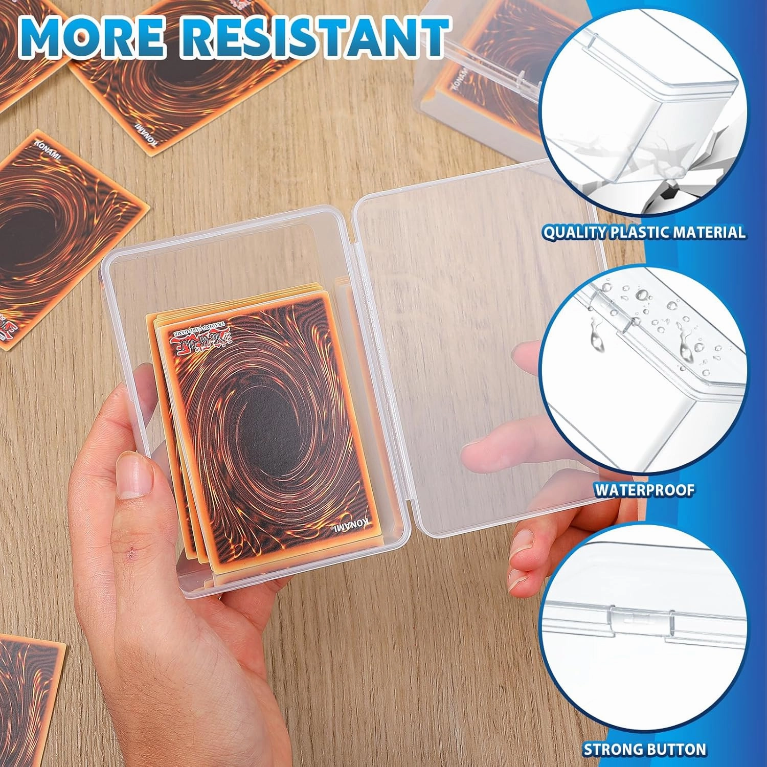 Vicenpal Playing Deck Card Storage Box Plastic Card Boxes Compatible with 100 Mtg Holder Storage Case 4.3 x 2.95 x 2.2 Inches Organizer Snap Closed Trading Games Collector(24 Pcs)