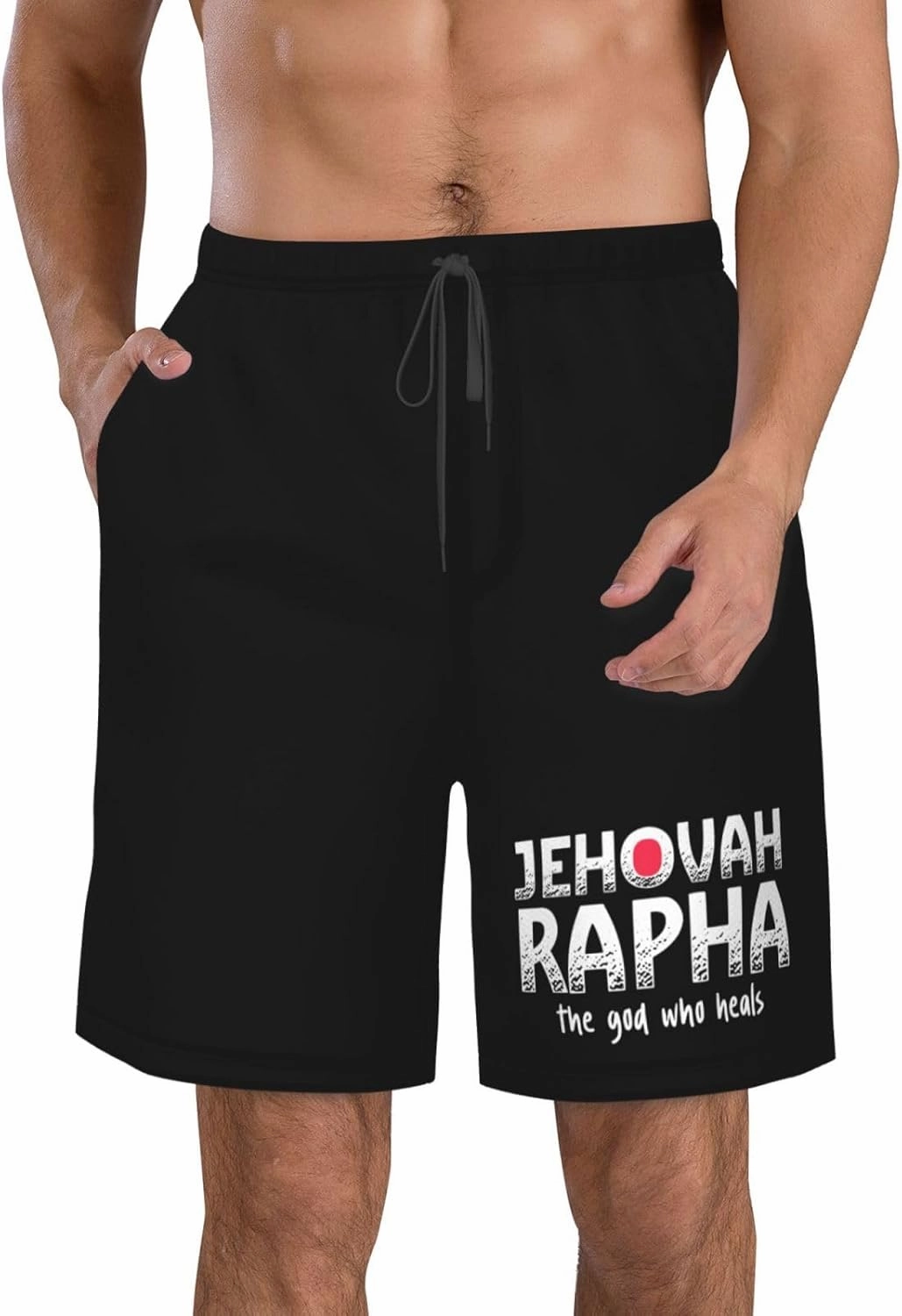 Vintage Jehovah Rapha The god who Heals Men's Swim Trunks Quick Dry Beach Board Shorts Swimwear Bathing Suits,