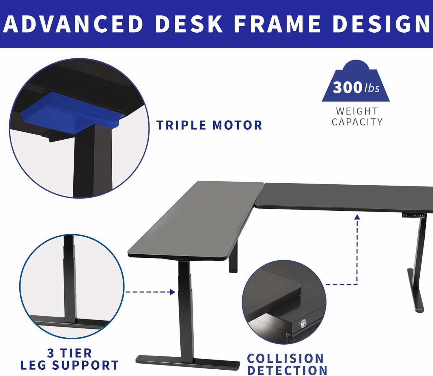 VIVO Electric Height Adjustable 83 x 60 inch Corner Stand Up Desk, 2 Dark Walnut Solid Table Tops, Black Frame, Memory Controller, L-Shaped Workstation, 3E Series, DESK-KIT-3E8D