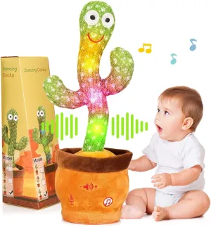 Volume Adjustable Dancing Talking Cactus, Children's Song Cactus Baby Toy Dancing Cactus Mimicking Toys, Talking Cactus Toy Singing Cactus Repeats What You Say, Repeating Cactus for Baby Toys