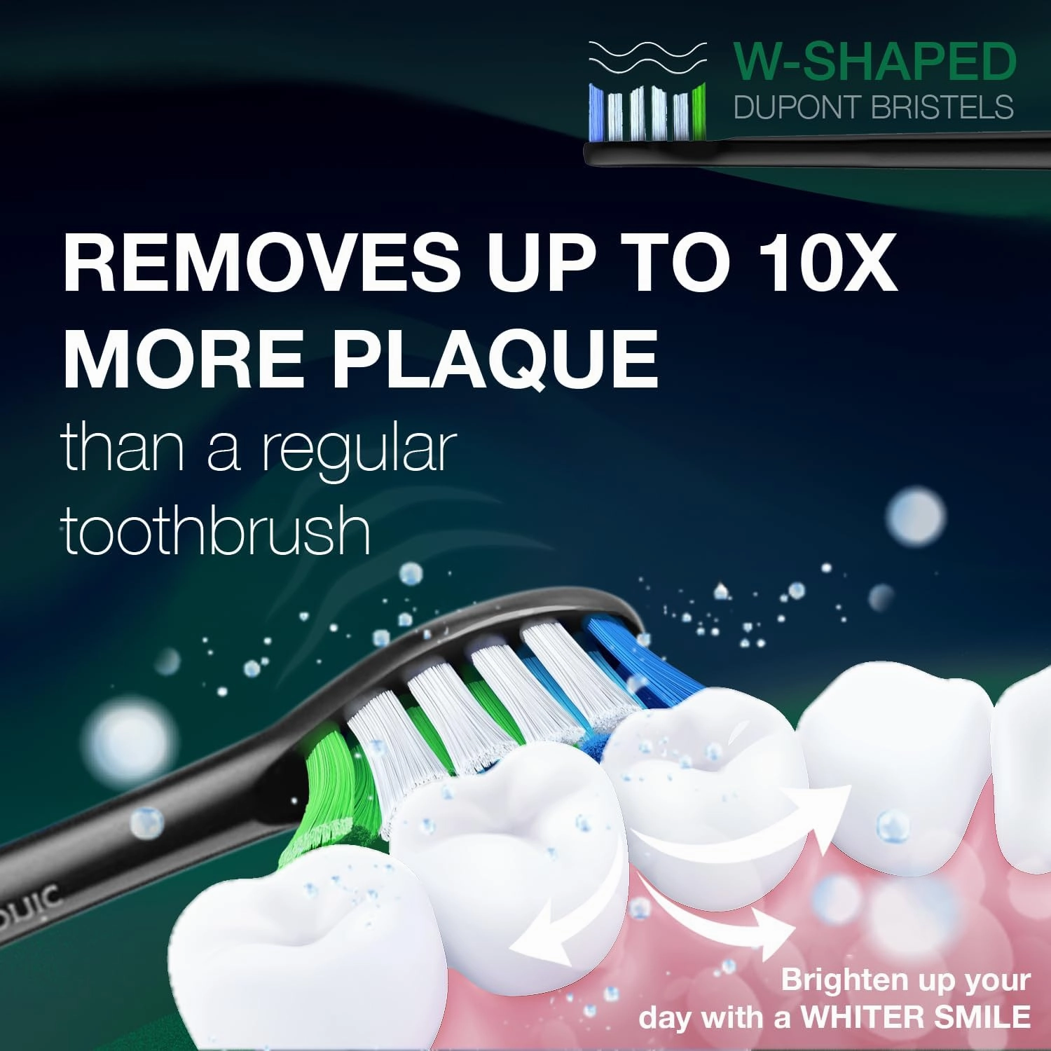 Wagner Stern WHITEN  Edition. Whitening Electric Toothbrush with Pressure Sensor. Offers 5 Brushing Modes, 3 intensities, 8 Soft Brush Heads, and a Luxury Travel case.