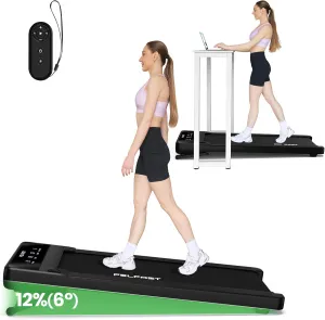 Walking Pad with 12% 6° Auto Incline, Under Desk Treadmill for Home Office w/Remote Control, 6 HIIT Mode, 450Lbs Weight Capacity, 4 MPH Max, Desk Treadmill in LED Display