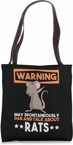 Warning May Spontaneously Dab And Talk About Rats Funny Tote Bag