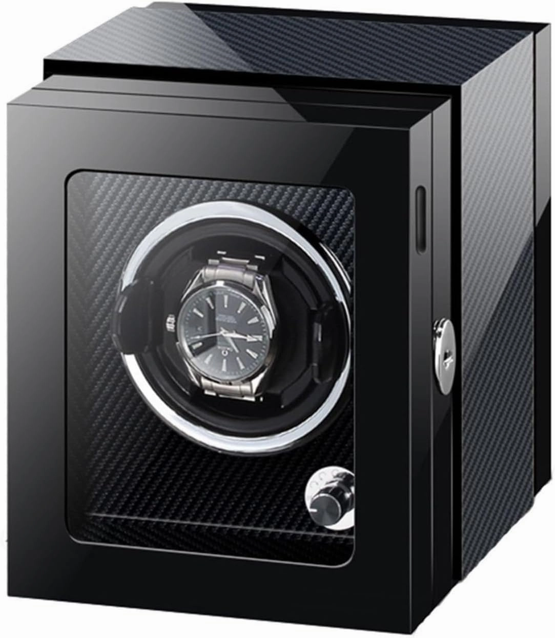 Watch Winder for 1/2 Watches Automatic Watch with LED Light Adjustable Watch Pillows Quiet Motors Piano Paint Watch Winder Display Box for Men's and Women's(1 0)