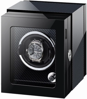 Watch Winder for 1/2 Watches Automatic Watch with LED Light Adjustable Watch Pillows Quiet Motors Piano Paint Watch Winder Display Box for Men's and Women's(1 0)