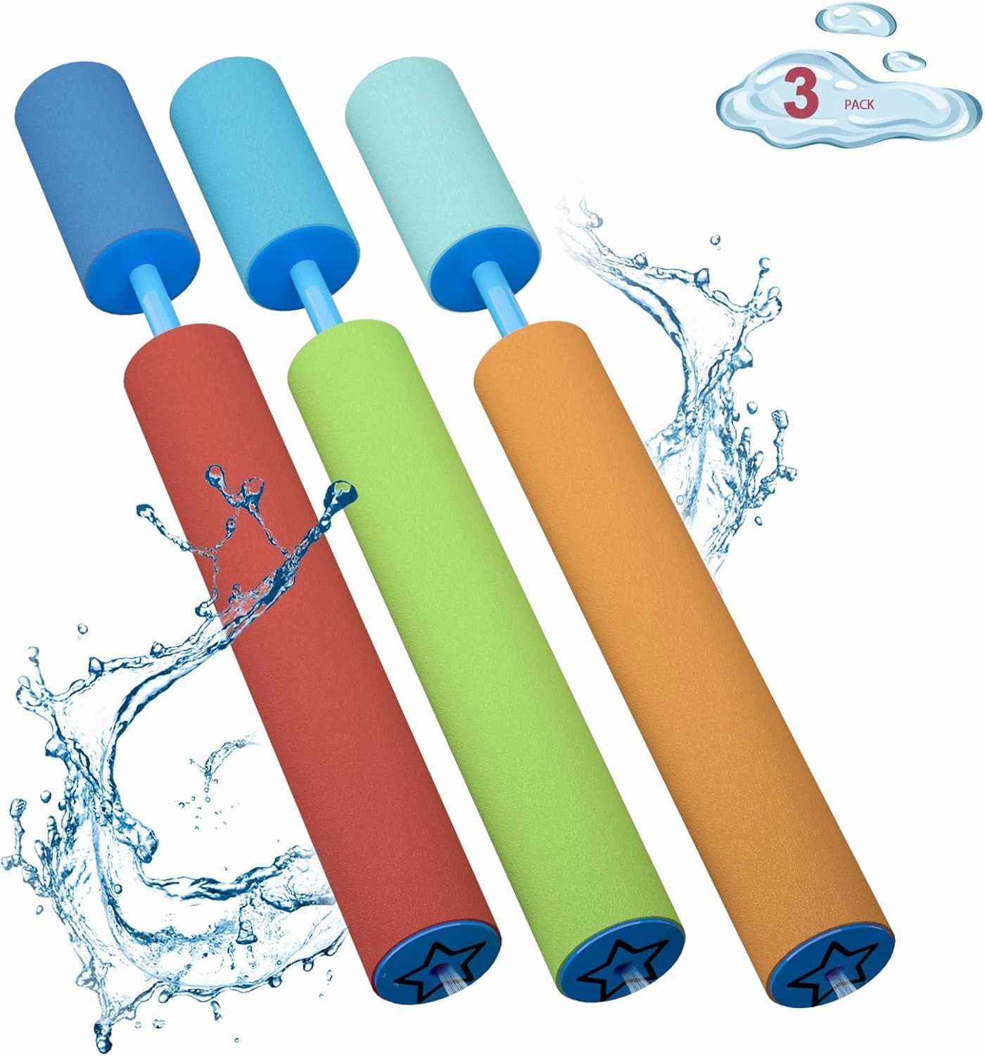 Water Guns 3 Pack,Water squirte for Kids,Pool Squirt Guns for Adults,Ranges up to 40ft Water Blaster Shooter Set for Swimming Beach, Backyard,Outdoor Water Toys for Toddlers Boys Girls