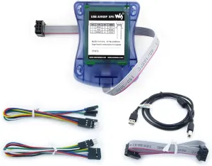 Waveshare AVR Programmer USB AVRISP XPII Compatible with ATMEL at AVR ISP mk2 mkII in-System Programmer Supports AVR Studio 4/5/6/7 Or Higher Version