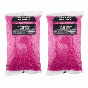 Waxness Spa Choice Hard Wax Medium Creamy Versatile Sparkly Fuchsia 2.2 lb 1kg Pack of 2 (4.4 lb)