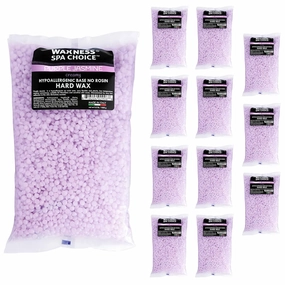 Waxness Spa Choice Purple Jasmine Demi Creamy No Rosin Hard Wax Beads 2.2 lb / 1 kg Pack of 12