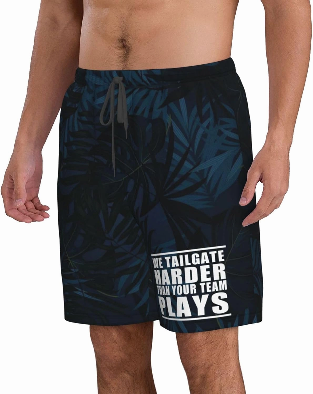 We Tailgate Harder Than Your Team Plays Men's Swim Trunks Quick Dry Beach Board Shorts Swimwear Bathing Suits,