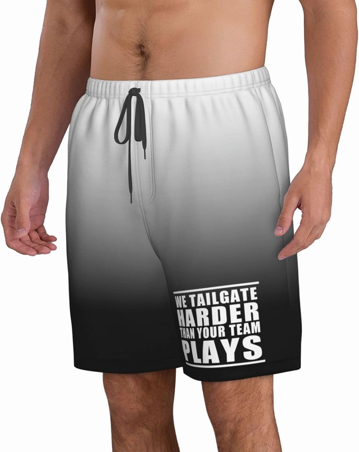 We Tailgate Harder Than Your Team Plays Men's Swim Trunks Quick Dry Beach Board Shorts Swimwear Bathing Suits,