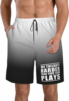 We Tailgate Harder Than Your Team Plays Men's Swim Trunks Quick Dry Beach Board Shorts Swimwear Bathing Suits,