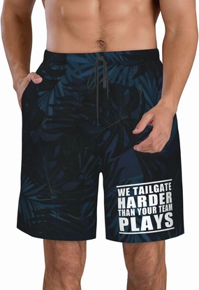 We Tailgate Harder Than Your Team Plays Men's Swim Trunks Quick Dry Beach Board Shorts Swimwear Bathing Suits,