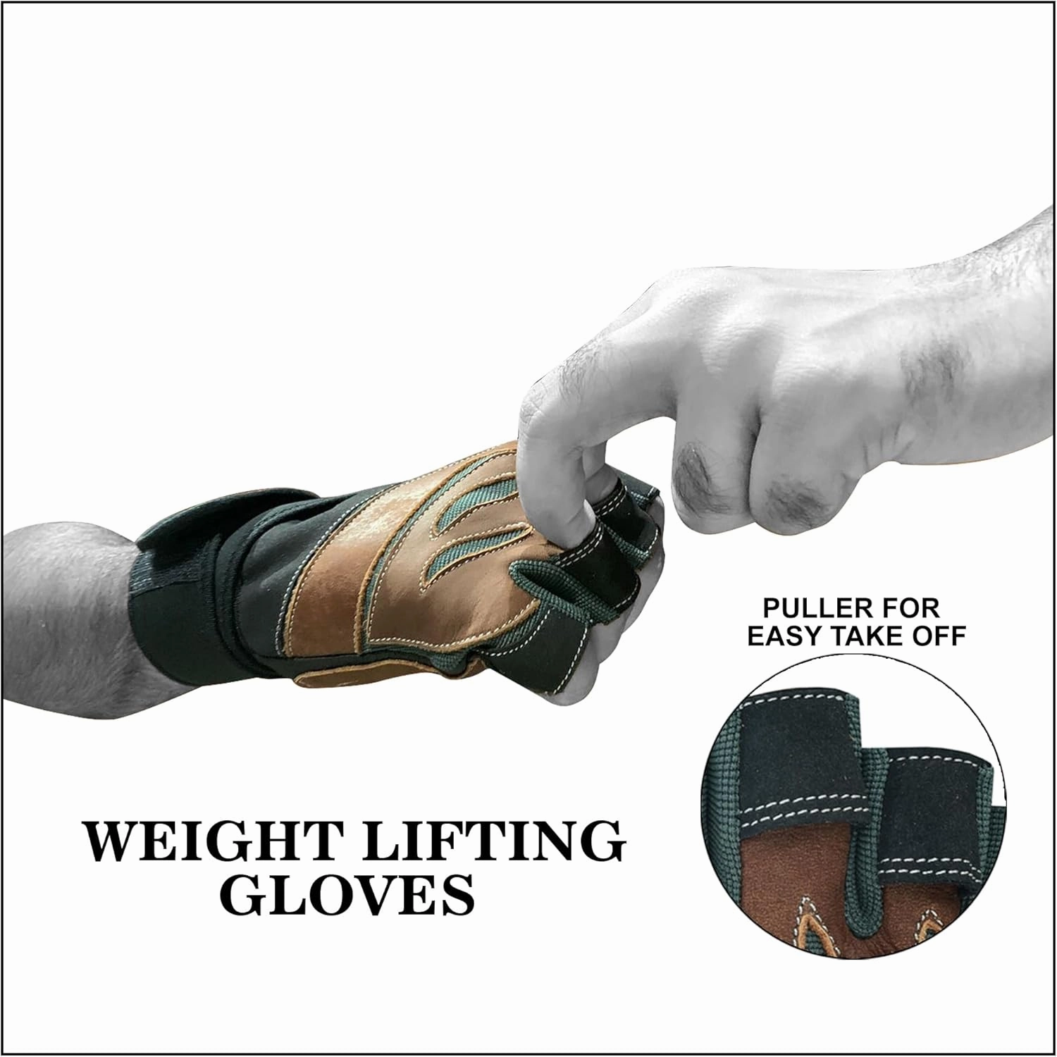 Weight Lifting Leather Padded Gloves for Men and Women Fingerless Body Building Long Wrist Support Training Gym Exercise Powerlifting Gloves Unisex Design