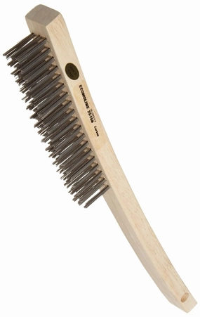Weiler 25150 Vortec Pro Hand Wire Scratch Brush, .012 Carbon Steel Fill, Curved Handle, 3 x 19 Rows (Pack of 12)