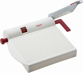 Westmark Germany Multipurpose Stainless Steel Cheese and Food Slicer with Board and Adjustable Thickness Dial (White) -