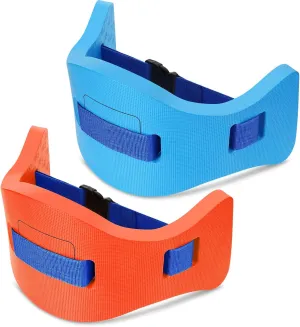 Wettarn 2 Pcs Kids Swim Belt with Adjustable Strap, EVA Buoyancy Belt for Youth Children Junior Water Aerobics Swimming Belt Fitness Foam Flotation Aid for Pool Swimming Training