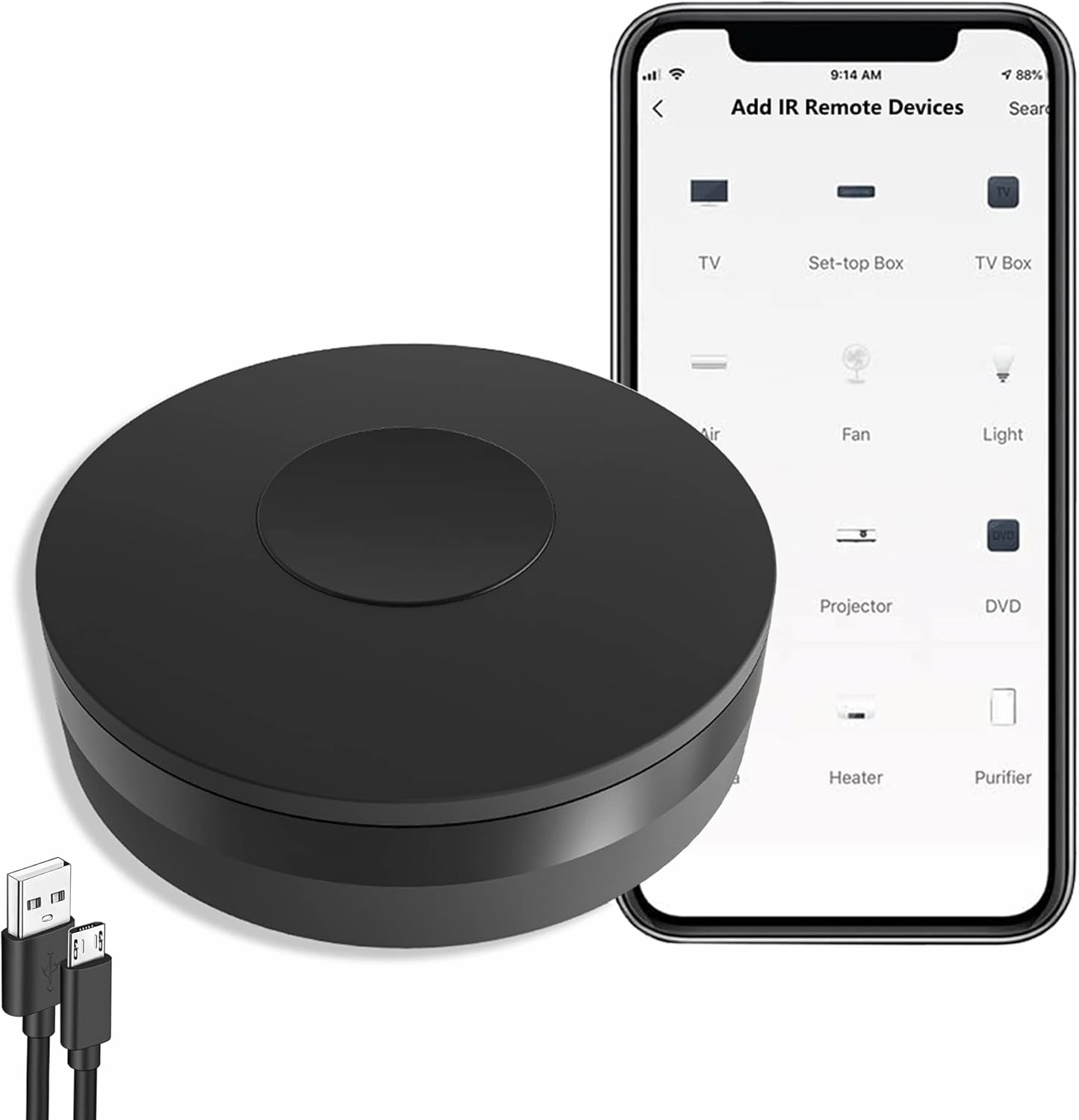 WiFi Smart Remote Controller Smart Home IR Universal Remote Blaster, One for All Control TV DVD AUD Fan Air Conditioner etc, Compatible with Alexa and Google Home