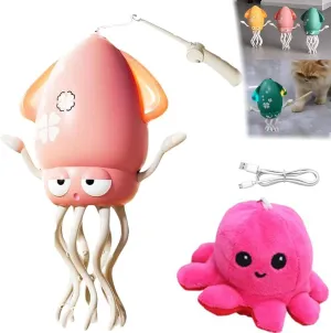 Wiggly Wonder Octopus, Smart Tentacle Explorer, Magical Electric Dancing Octopus Toy, Dancing Squid Toy, Playful Crawling Toys, Crazy 8 Leg Auto Dance, Rechargeable with Flashing Lights (Pink)