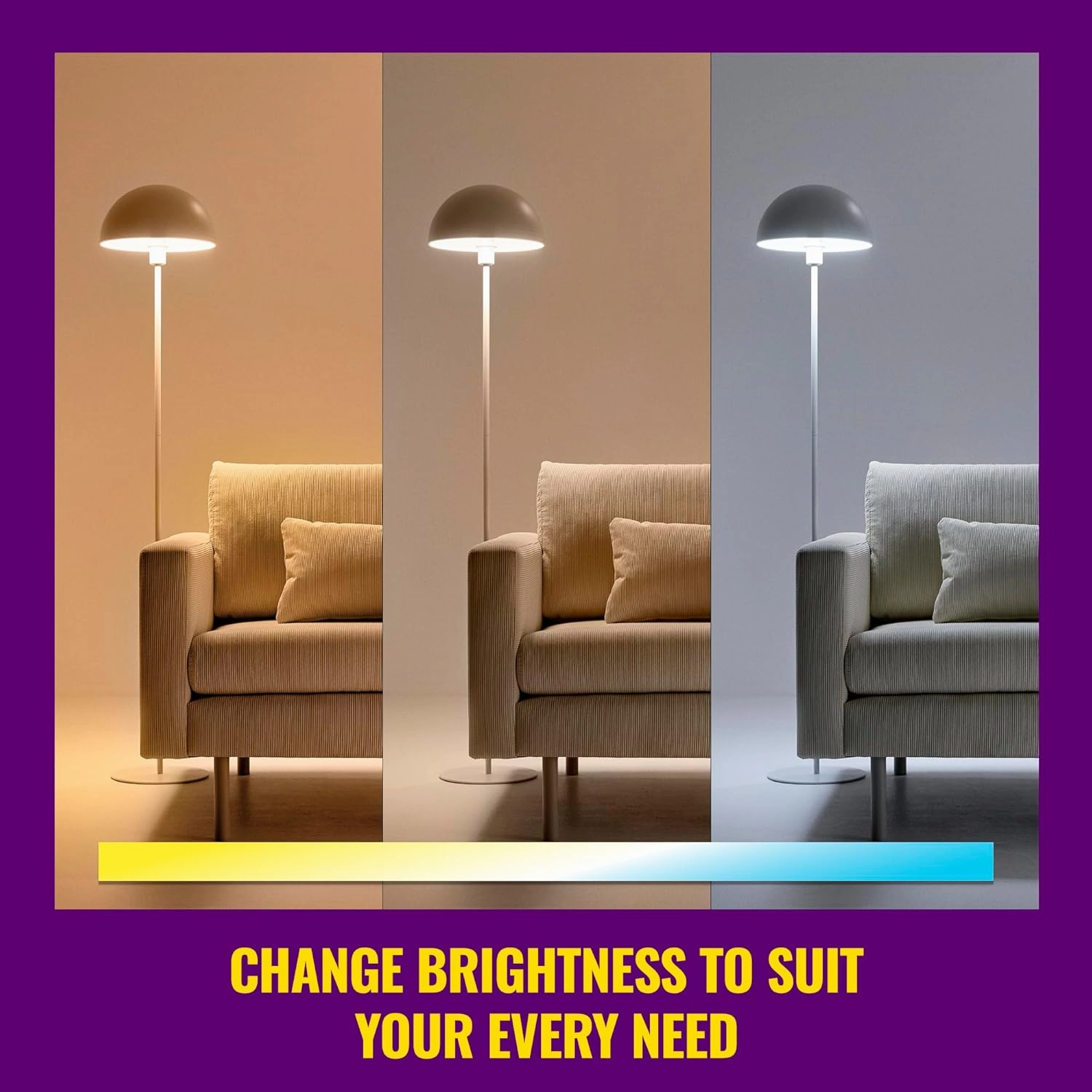WiZ 40W B12 Color LED Smart Candle-Shaped Bulb - Pack of 6 - E12- Indoor - Connects to Your Existing Wi-Fi - Control with Voice or App   Activate with Motion - Matter Compatible
