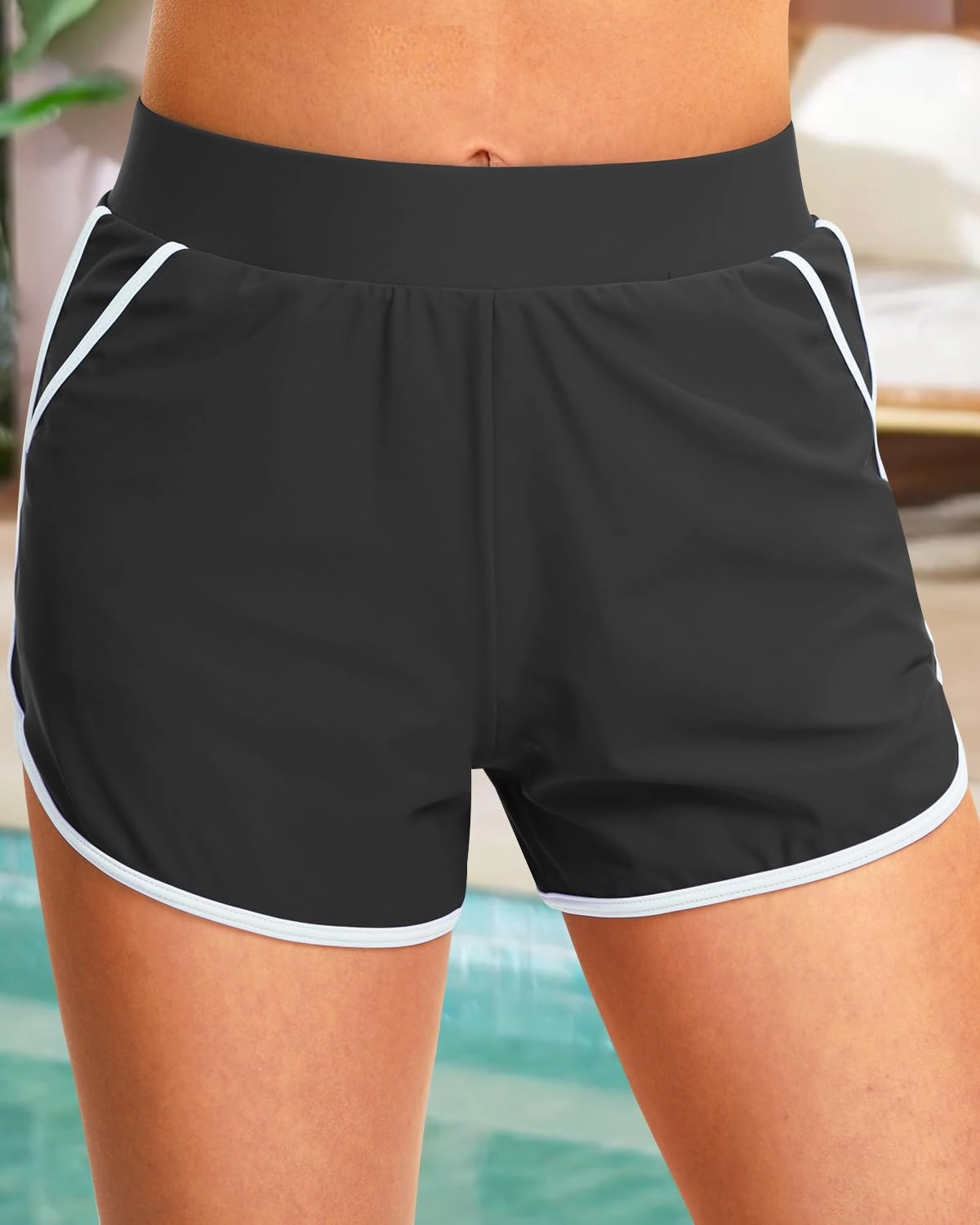 Women 2 Piece Tankini Swimsuit with Pockets Boy Shorts Modest Bathing Suit Tummy Control Tank Top