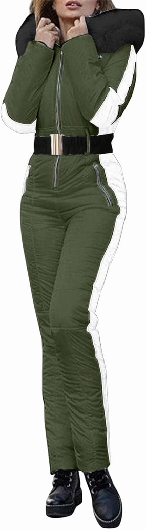 Women One Piece Waterproof Ski Suit Windproof Snowsuit Snow Board Suit Insulated Jumpsuit for Snow Sports Clothes