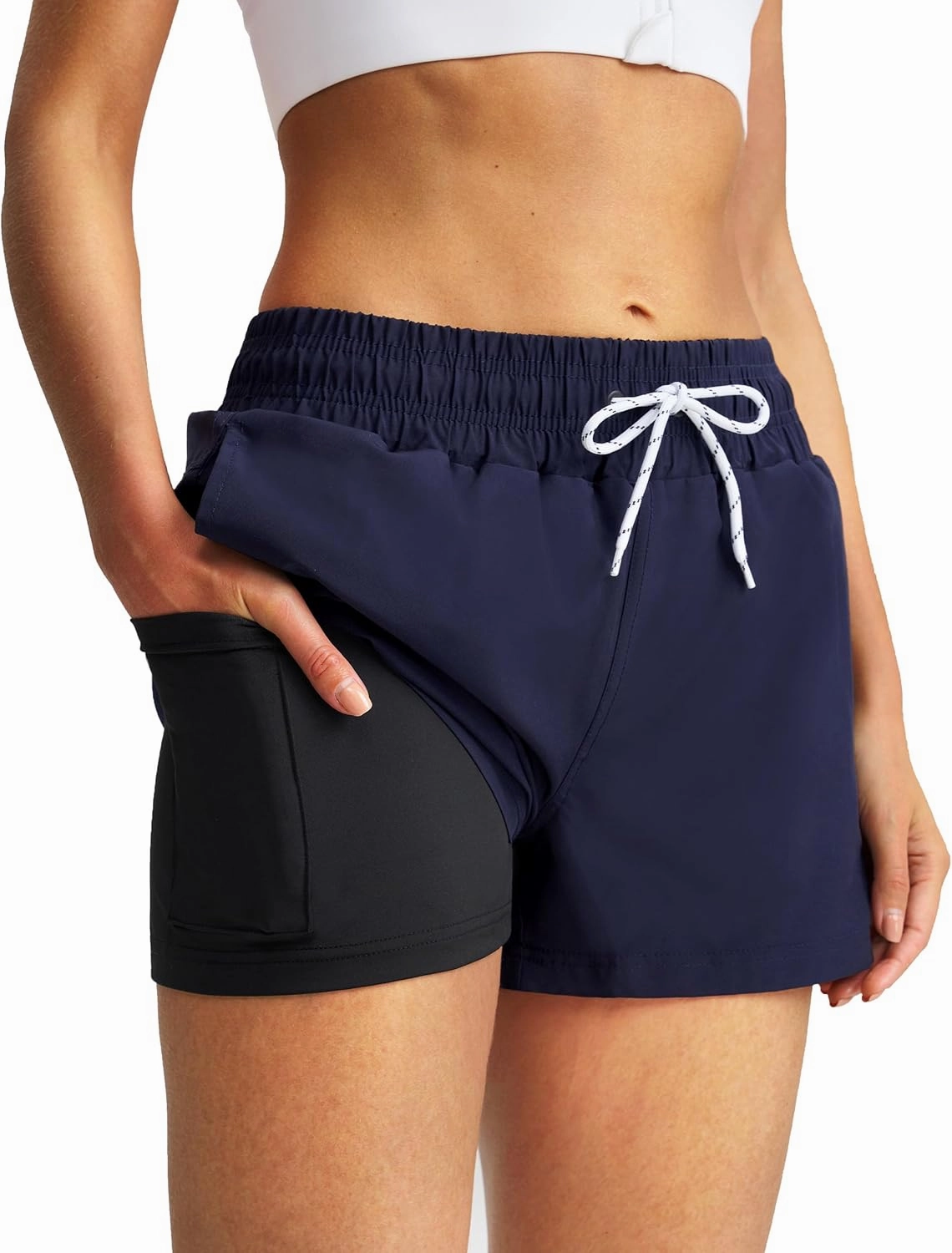 Women's 3''/5''/7'' Swim Board Shorts Quick Dry Beach Shorts with Liner Pockets Swimsuits Bottoms Trunks for Women