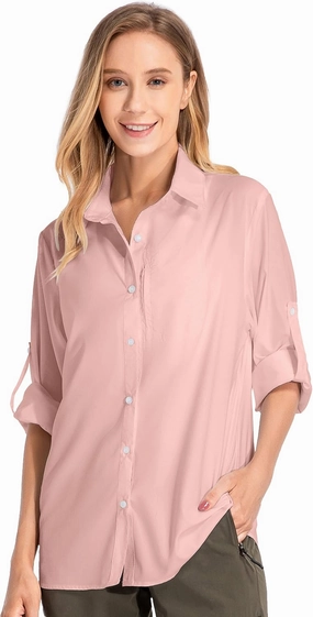 Women's UPF 50 Long Sleeve Sun Protection Shirts Quick Dry Outdoor Fishing Hiking Travel Shirt