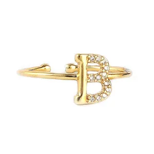 Women's Alphabet Finger Ring - Golden -  Golden