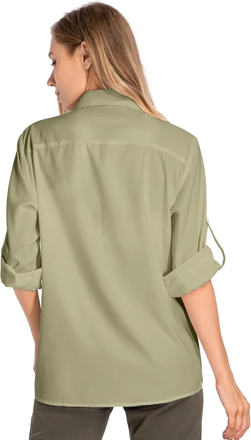 Women's UPF 50 Long Sleeve Sun Protection Shirts Quick Dry Outdoor Fishing Hiking Travel Shirt