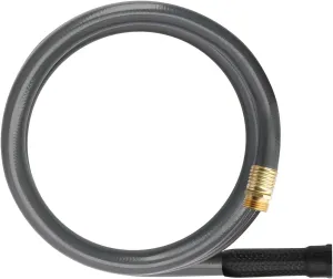 Worth Short Lead-in Gray Garden Hose 5/8 in. x 12 ft. -Kink Free, No Leaking, Male/Female Fittings -Heavy Duty Durable Flexible Lightweight Water Pipe -Brass Aluminum Ends for Household & Yard Use