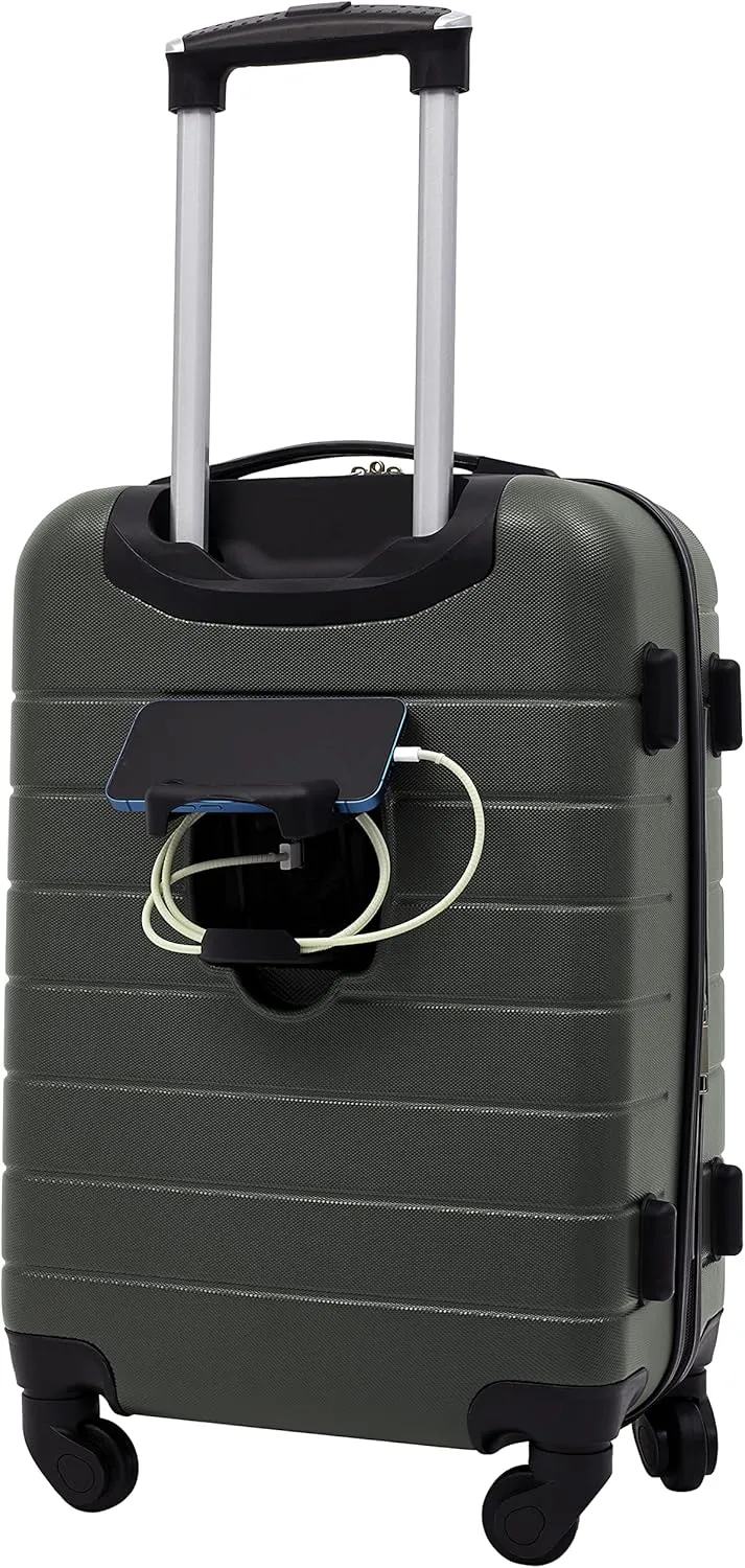 Wrangler Smart Luggage Cup Holder and USB Port, Deep Depths, 2 Piece Set