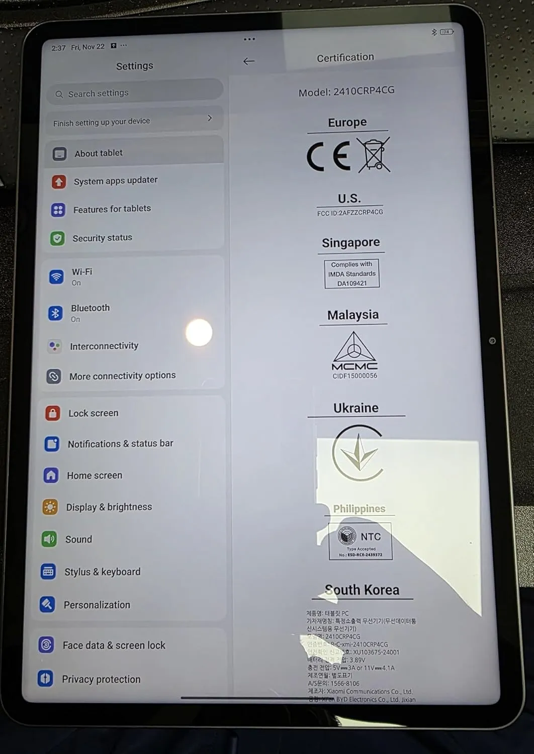Xiaomi Pad 7 Ai WiFi Version Global (No Calls or Text) 11.2 inches 3.2K 144Hz 8850mAh Bluetooth 5.4 Four Speakers 13 Mp Model 2410CRP4CG (Blue, 256GB   8GB)