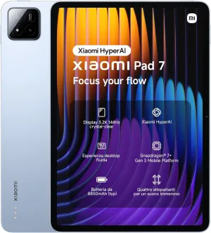 Xiaomi Pad 7 Ai WiFi Version Global (No Calls or Text) 11.2 inches 3.2K 144Hz 8850mAh Bluetooth 5.4 Four Speakers 13 Mp Model 2410CRP4CG (Blue, 256GB   8GB)