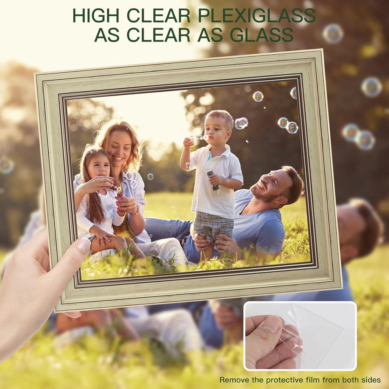 XUANLUO 3 Pack 5x7 Inch Picture Frames Farmhouse Rustic Vintage Distressed Wood Grain Photo Frame with HD plastic cover for Table Top Display and Wall Hanging