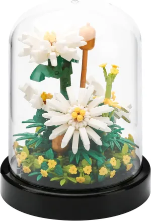YaJie Flower Bouquet Building Set - White Daisy Blocks for Adults & Kids, 490 PCS DIY Mini Bricks, Unique Botanical Home Decor, Creative Gift for Women