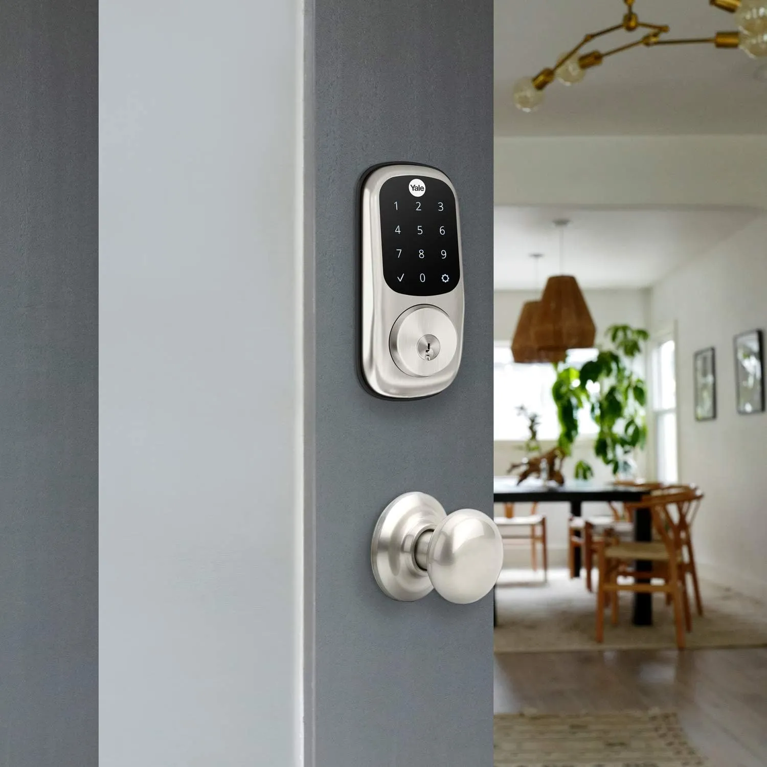 Yale Assure Touchscreen with Z-Wave with Cambridge Knob - Works with Ring Alarm, Samsung Smartthings, Wink, ADT and More