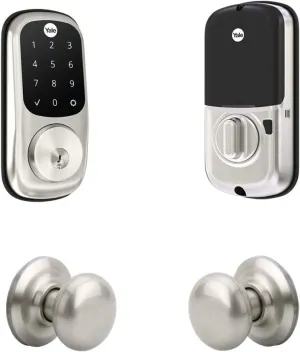 Yale Assure Touchscreen with Z-Wave with Cambridge Knob - Works with Ring Alarm, Samsung Smartthings, Wink, ADT and More