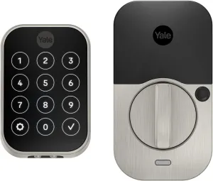Yale Security Assure Lock 2 Deadbolt, Satin Nickel Smart Keyless Entry Door Lock with Z-Wave Connected Keypad for Code Entry, YRD450-ZW2-619