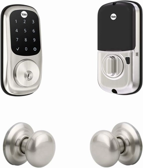 Yale Assure Touchscreen with Z-Wave with Cambridge Knob - Works with Ring Alarm, Samsung Smartthings, Wink, ADT and More