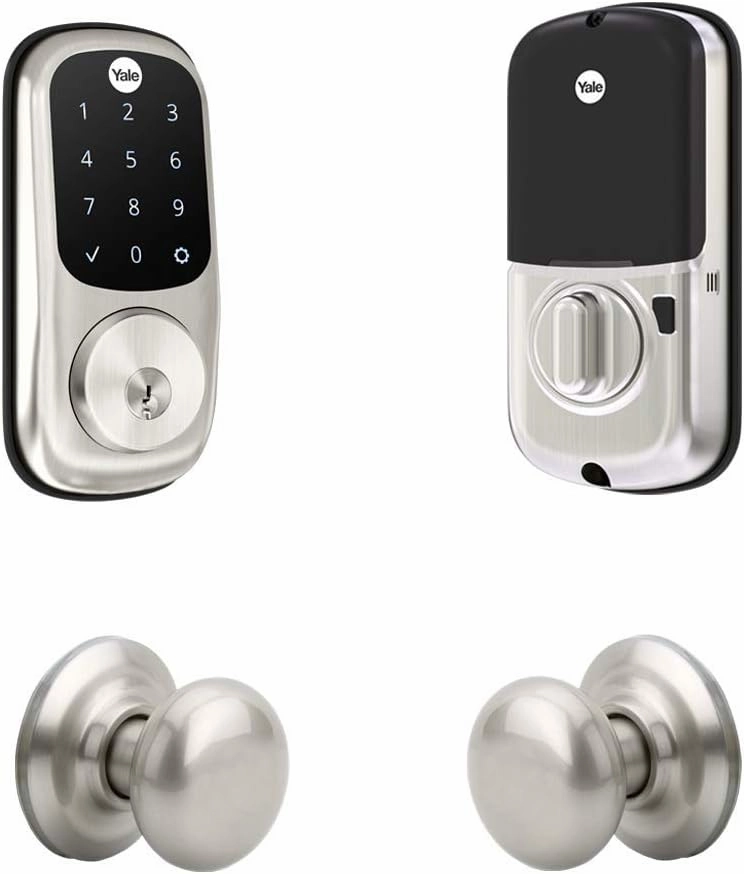 Yale Assure Touchscreen with Z-Wave with Cambridge Knob - Works with Ring Alarm, Samsung Smartthings, Wink, ADT and More