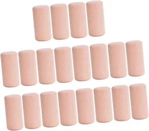 Yardwe 20Pcs Beech Granule Building Blocks Educational Geometric Wood for Cylinder Smooth Sturdy Design for Creative DIY Projects and Handmade Learning Activities