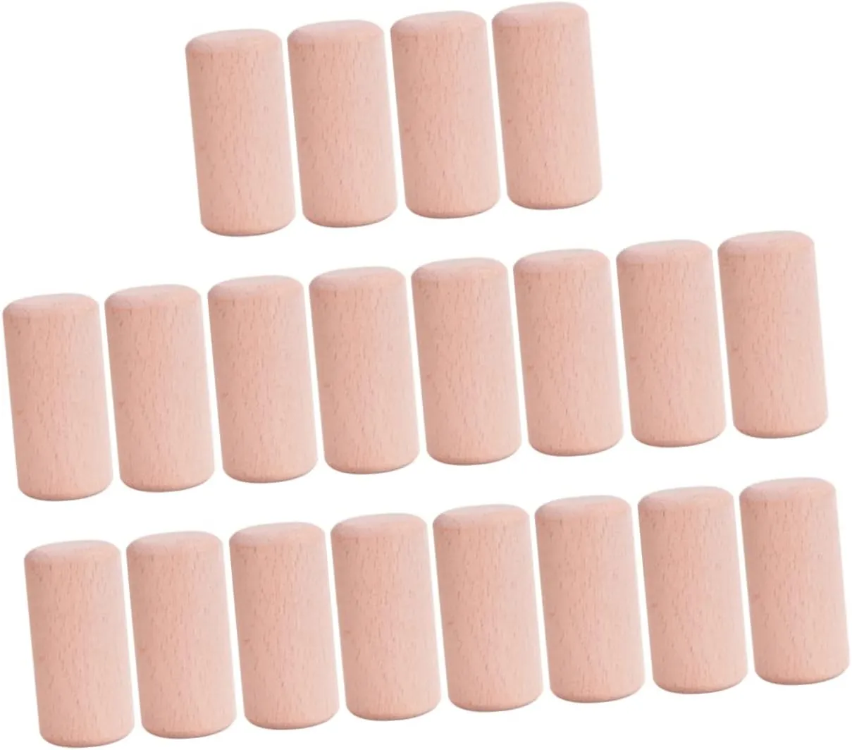 Yardwe 20Pcs Beech Granule Building Blocks Educational Geometric Wood for Cylinder Smooth Sturdy Design for Creative DIY Projects and Handmade Learning Activities
