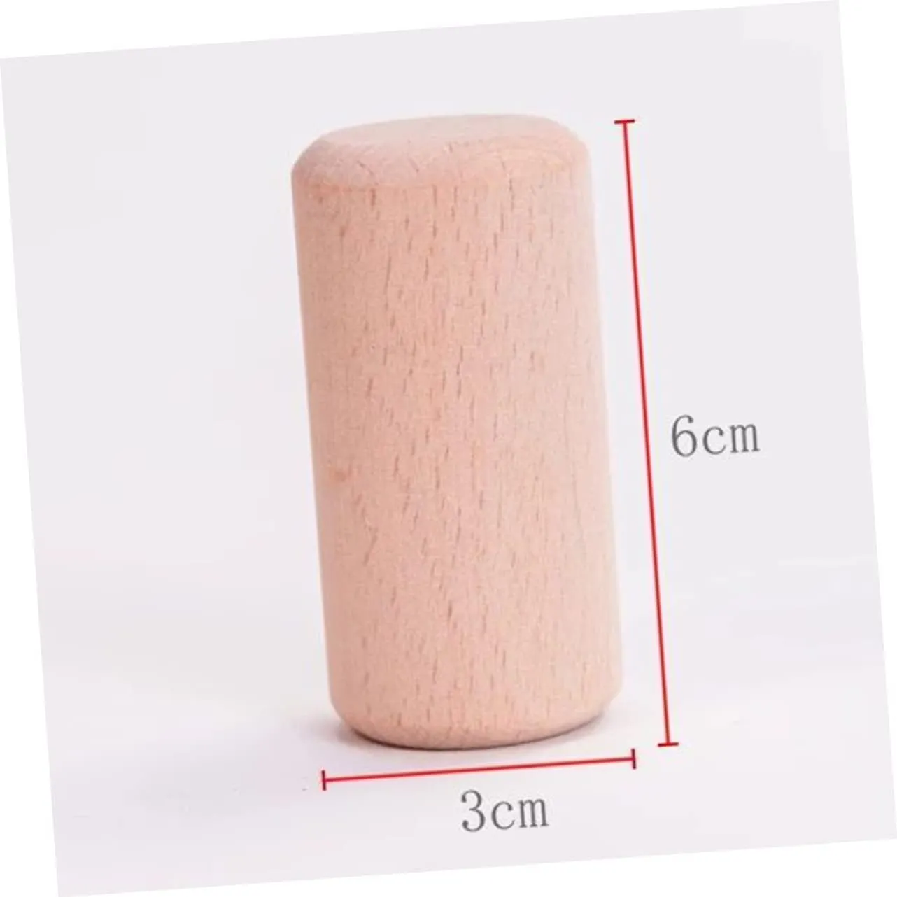 Yardwe 20Pcs Beech Granule Building Blocks Educational Geometric Wood for Cylinder Smooth Sturdy Design for Creative DIY Projects and Handmade Learning Activities